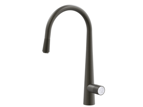 Tapware ParTaps IDK Marble Sink Pull-Out Mixer Colour: Volcanic Grey Insert: Bianco Marble Place & Palette
