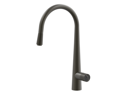 Tapware ParTaps IDK Marble Sink Pull-Out Mixer Colour: Volcanic Grey Insert: Nero Marble Place & Palette