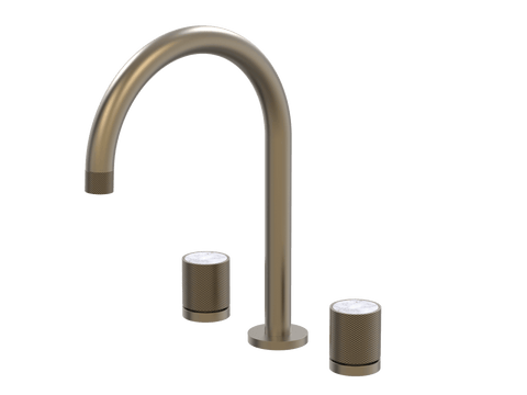 Tapware ParTaps IDK Marble Sink Set Hob Swivel Colour: Antique Bronze Insert: Bianco Marble Place & Palette