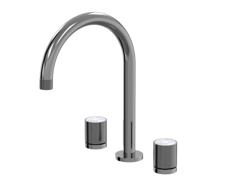 Tapware ParTaps IDK Marble Sink Set Hob Swivel Colour: Black Sapphire Insert: Bianco Marble Place & Palette