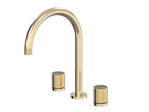 Tapware ParTaps IDK Marble Sink Set Hob Swivel Colour: Brass Gold Insert: Nero Marble Place & Palette