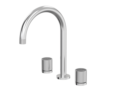 Tapware ParTaps IDK Marble Sink Set Hob Swivel Colour: Brushed Chrome Insert: Nero Marble Place & Palette