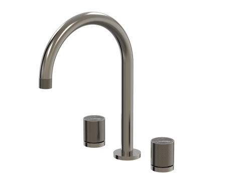 Tapware ParTaps IDK Marble Sink Set Hob Swivel Colour: Brushed Gunmetal Insert: Nero Marble Place & Palette