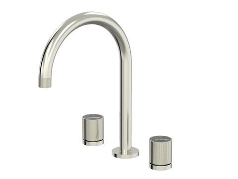 Tapware ParTaps IDK Marble Sink Set Hob Swivel Colour: Brushed Nickel Insert: Nero Marble Place & Palette