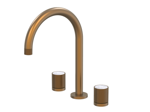 Tapware ParTaps IDK Marble Sink Set Hob Swivel Colour: Burnished Insert: Bianco Marble Place & Palette