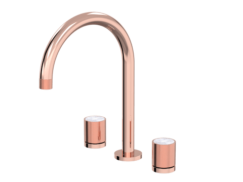 Tapware ParTaps IDK Marble Sink Set Hob Swivel Colour: Copper Insert: Bianco Marble Place & Palette