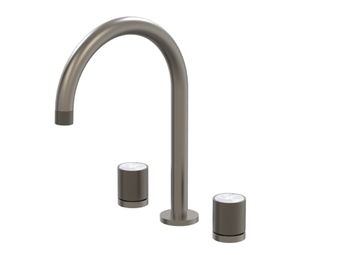 Tapware ParTaps IDK Marble Sink Set Hob Swivel Colour: Gunmetal Insert: Bianco Marble Place & Palette