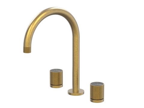 Tapware ParTaps IDK Marble Sink Set Hob Swivel Colour: Rumbled Brass Insert: Nero Marble Place & Palette