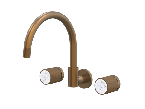 Tapware ParTaps IDK Marble Sink Set Wall Swivel Colour: Burnished Insert: Bianco Marble Place & Palette
