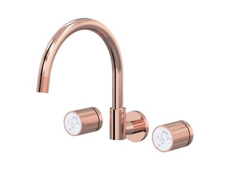 Tapware ParTaps IDK Marble Sink Set Wall Swivel Colour: Copper Insert: Bianco Marble Place & Palette