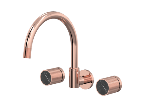 Tapware ParTaps IDK Marble Sink Set Wall Swivel Colour: Copper Insert: Nero Marble Place & Palette