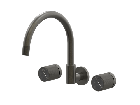 Tapware ParTaps IDK Marble Sink Set Wall Swivel Colour: Volcanic Grey Insert: Nero Marble Place & Palette