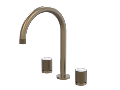 Tapware ParTaps IDK Marble Spa Set Hob Swivel Colour: Antique Bronze Insert: Bianco Marble Place & Palette