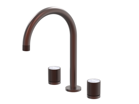 Tapware ParTaps IDK Marble Spa Set Hob Swivel Colour: Antique Copper Insert: Bianco Marble Place & Palette