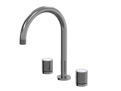 Tapware ParTaps IDK Marble Spa Set Hob Swivel Colour: Black Sapphire Insert: Bianco Marble Place & Palette