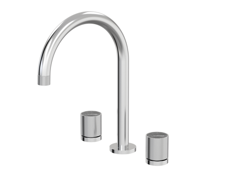 Tapware ParTaps IDK Marble Spa Set Hob Swivel Colour: Brushed Chrome Insert: Nero Marble Place & Palette