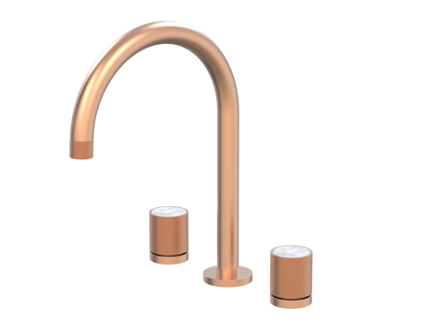 Tapware ParTaps IDK Marble Spa Set Hob Swivel Colour: Brushed Copper Insert: Bianco Marble Place & Palette