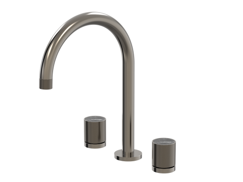 Tapware ParTaps IDK Marble Spa Set Hob Swivel Colour: Brushed Gunmetal Insert: Nero Marble Place & Palette