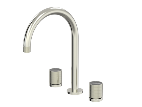 Tapware ParTaps IDK Marble Spa Set Hob Swivel Colour: Brushed Nickel Insert: Nero Marble Place & Palette