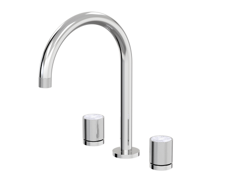 Tapware ParTaps IDK Marble Spa Set Hob Swivel Colour: Chrome Insert: Bianco Marble Place & Palette