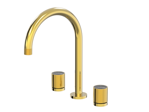 Tapware ParTaps IDK Marble Spa Set Hob Swivel Colour: Gold Insert: Nero Marble Place & Palette