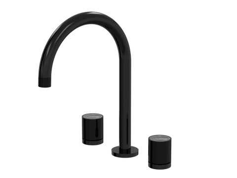 Tapware ParTaps IDK Marble Spa Set Hob Swivel Colour: Midnight Black Insert: Nero Marble Place & Palette