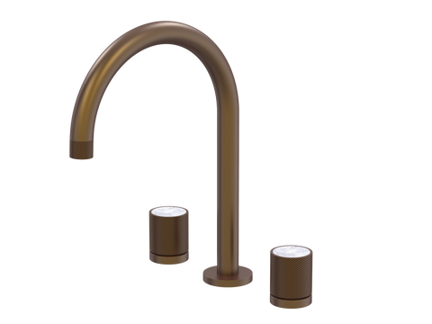 Tapware ParTaps IDK Marble Spa Set Hob Swivel Colour: Native Brass Insert: Bianco Marble Place & Palette