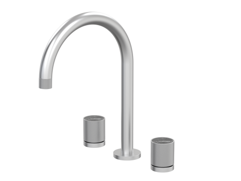Tapware ParTaps IDK Marble Spa Set Hob Swivel Colour: Satin Pearl Insert: Nero Marble Place & Palette