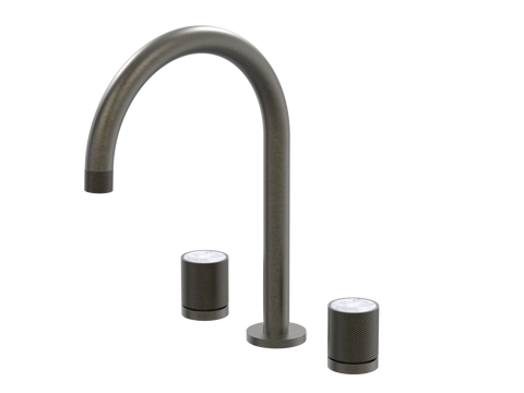 Tapware ParTaps IDK Marble Spa Set Hob Swivel Colour: Volcanic Grey Insert: Bianco Marble Place & Palette
