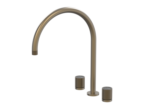 Tapware ParTaps IDK Marble Spa Set Hob Swivel - X-Large Colour: Antique Bronze Insert: Nero Marble Place & Palette
