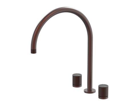 Tapware ParTaps IDK Marble Spa Set Hob Swivel - X-Large Colour: Antique Copper Insert: Nero Marble Place & Palette