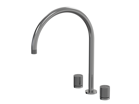 Tapware ParTaps IDK Marble Spa Set Hob Swivel - X-Large Colour: Black Sapphire Insert: Nero Marble Place & Palette