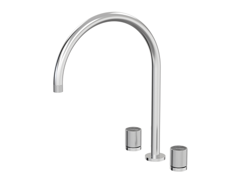 Tapware ParTaps IDK Marble Spa Set Hob Swivel - X-Large Colour: Brushed Chrome Insert: Nero Marble Place & Palette