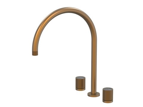 Tapware ParTaps IDK Marble Spa Set Hob Swivel - X-Large Colour: Burnished Insert: Nero Marble Place & Palette