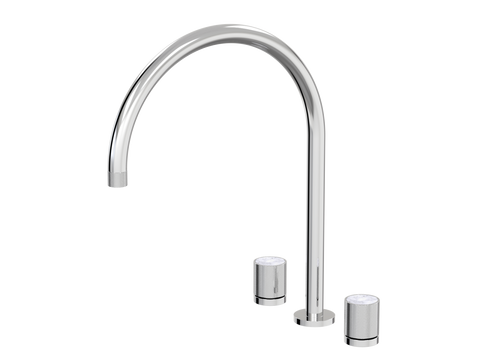 Tapware ParTaps IDK Marble Spa Set Hob Swivel - X-Large Colour: Chrome Insert: Bianco Marble Place & Palette