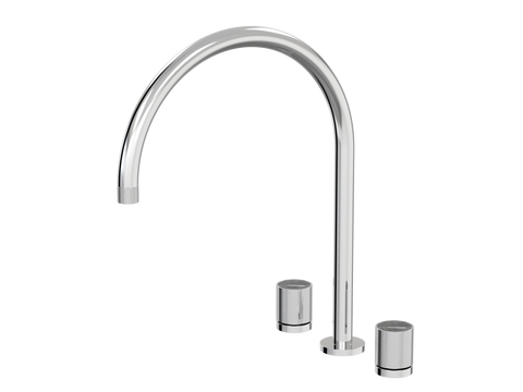 Tapware ParTaps IDK Marble Spa Set Hob Swivel - X-Large Colour: Chrome Insert: Nero Marble Place & Palette