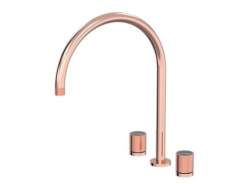 Tapware ParTaps IDK Marble Spa Set Hob Swivel - X-Large Colour: Copper Insert: Nero Marble Place & Palette