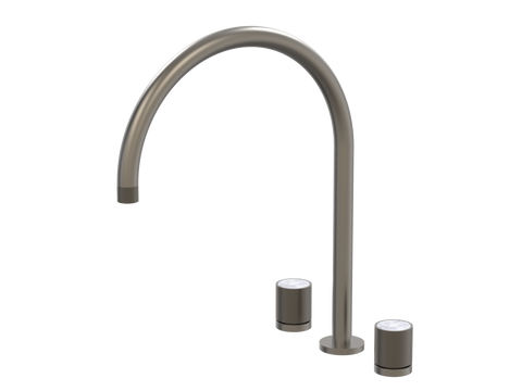 Tapware ParTaps IDK Marble Spa Set Hob Swivel - X-Large Colour: Gunmetal Insert: Bianco Marble Place & Palette