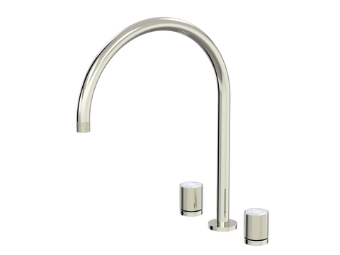 Tapware ParTaps IDK Marble Spa Set Hob Swivel - X-Large Colour: Luminick Insert: Bianco Marble Place & Palette
