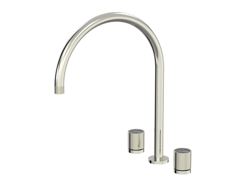Tapware ParTaps IDK Marble Spa Set Hob Swivel - X-Large Colour: Luminick Insert: Nero Marble Place & Palette