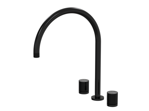 Tapware ParTaps IDK Marble Spa Set Hob Swivel - X-Large Colour: Midnight Black Insert: Nero Marble Place & Palette