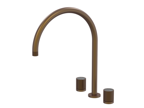 Tapware ParTaps IDK Marble Spa Set Hob Swivel - X-Large Colour: Native Brass Insert: Nero Marble Place & Palette