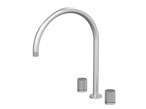 Tapware ParTaps IDK Marble Spa Set Hob Swivel - X-Large Colour: Satin Pearl Insert: Nero Marble Place & Palette