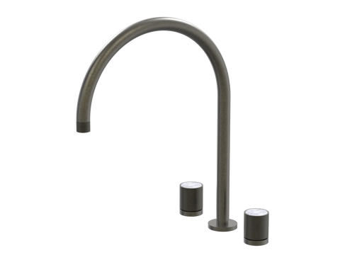 Tapware ParTaps IDK Marble Spa Set Hob Swivel - X-Large Colour: Volcanic Grey Insert: Bianco Marble Place & Palette