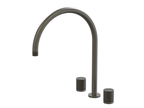 Tapware ParTaps IDK Marble Spa Set Hob Swivel - X-Large Colour: Volcanic Grey Insert: Nero Marble Place & Palette