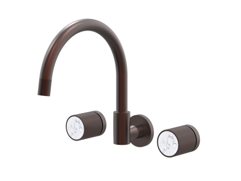 Tapware ParTaps IDK Marble Spa Set Wall Swivel Colour: Antique Copper Insert: Bianco Marble Place & Palette