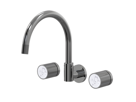 Tapware ParTaps IDK Marble Spa Set Wall Swivel Colour: Black Sapphire Insert: Bianco Marble Place & Palette