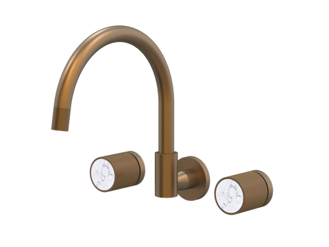 Tapware ParTaps IDK Marble Spa Set Wall Swivel Colour: Burnished Insert: Bianco Marble Place & Palette