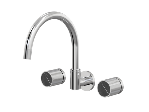 Tapware ParTaps IDK Marble Spa Set Wall Swivel Colour: Chrome Insert: Nero Marble Place & Palette