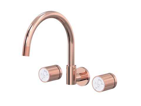 Tapware ParTaps IDK Marble Spa Set Wall Swivel Colour: Copper Insert: Bianco Marble Place & Palette